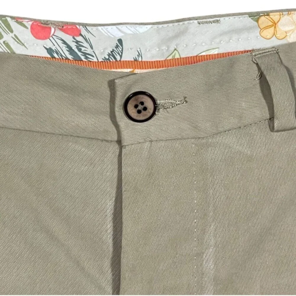Tommy Bahama Men’s Silk Cotton Flat Front Chino Shorts - Khaki 38x10